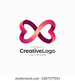 infinity love logo design illustration