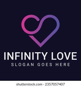 Infinity Love Logo Design Modern Colorful Heart Logotype