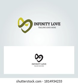 Infinity Love logo. Heart shape icon. Vector illustration