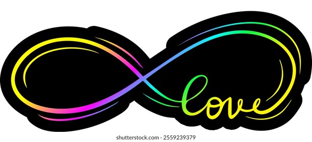 infinity love loop valentines day colorful bright rainbow graphic design