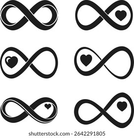 Infinity Love Symbol Collection – Elegant Vector Set of Endless Love Designs