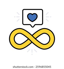 Infinity Love vector filled outline icon. EPS 10 file
