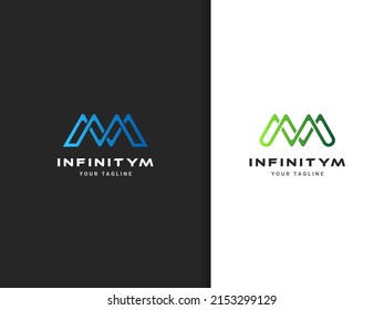 Diseño del logotipo Infinity m, estilo moderno