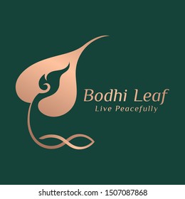 Infinity modern bodhi leaf logo vector.