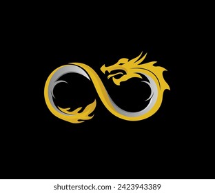 infinity Modern Gold Logo Vector Dragon to your company or event