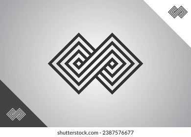Infinity modern logotype. Perfect and minimal logo for business related to art, design and creativity industry. Isolated background. Vector eps 10.