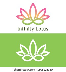 Infinity modern lotus logo vector.