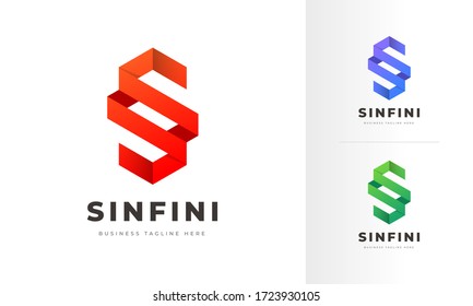 Infinity Modern S Letter Logo line art, company, Business Restaurant Logo Design. Vector Template