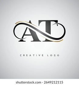 AT Infinity Monogram Logo – Elegant Modern Letter mark Design with Luxury Loop and Stylish Branding Symbol
