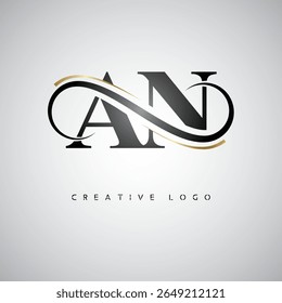 Logotipo del monograma del infinito – Diseño moderno elegante de la marca de la letra con el Bucle lujoso y el símbolo elegante de la marca
