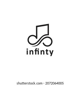 infinity and music instrument logo design concept, music logo vector