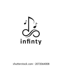 infinity and music instrument logo design concept, music logo vector