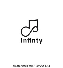 infinity and music instrument logo design concept, music logo vector