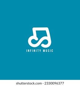 infinity music logo design with infinity sign and a note