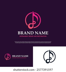 Infinity Music logo and note Icon Vector illustration design