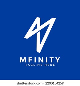 Infinity N diseño de logotipo minimalista moderno