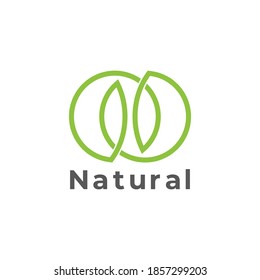infinity natural life leaf geometric logo vector