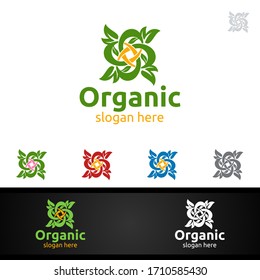 Infinity Natural and Organic Logo design template for Herbal, Ecology, Health, Yoga, Food, or Farm Concept
