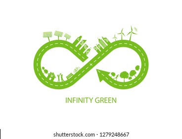 Infinity nature design for Green city and Ecology friendly concept, Vector illustration