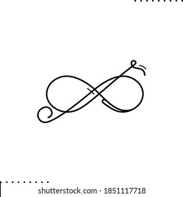 
Eine unendliche Note wirft, Musik-Logo-Vektorsymbol in Umrissen