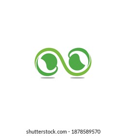 infinity organic leaf symbol curves loop design vector