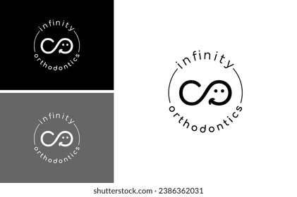 infinity orthodontic logo smile dentistry vector template