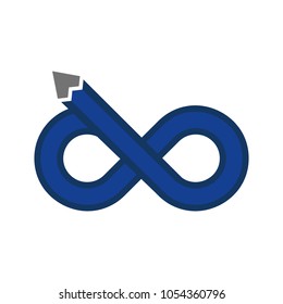 Infinity Pencil Logo Icon Design