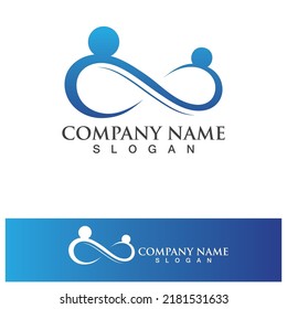 Infinity people family care logo  Design Vector