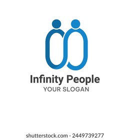 Infinity People Logo Konzept. Infinity-Logo. Logo-Vorlage für vernetzte Menschen