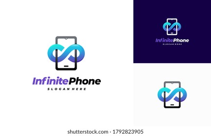 Infinity Phone logo designs concept vector, Phone logo designs icon symbol