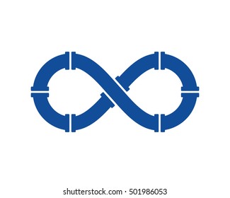 Infinity Pipe Plumbing Logo Design Template