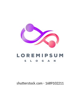 Diseño del logotipo del planeta infinito listo para su uso