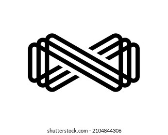 infinity play media line logo vector. 3D media play logo design template. Media play icon vector template. Monogram for business, internet, online shop, label or packaging.