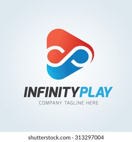 Infinity Play Vector Logo Template.