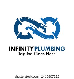 Infinity plumbing design logo template illustration