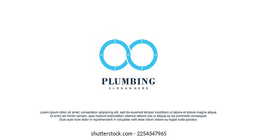 Infinity plumbing logo design icon vector illustration