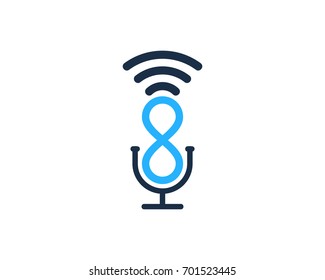 Infinity Podcast Icon Logo Design Element