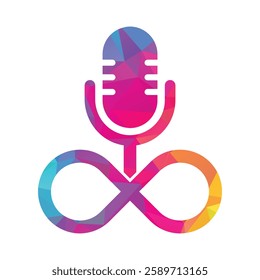 Infinity podcast vector logo design icon illustration.