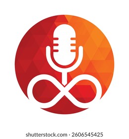 Infinity podcast vector logo design icon illustration.