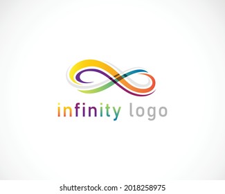 infinity point logo creative business color gradient connect line