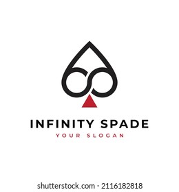 infinity poker, spade or ace logo design