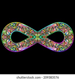 Infinity Psychedelic Symbol on Black 