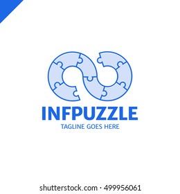 Infinity puzzle connect logotype template colorful style