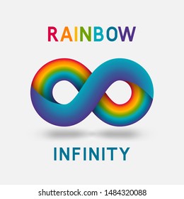 Infinity rainbow abstract sign design element