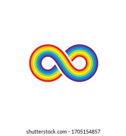 Icono de concepto de arco iris infinito ilustración plantilla de diseño de ilustración vectorial 