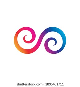 Infinesische Regenbogen-Vektorsymbol-Illustration Logo-Vorlage