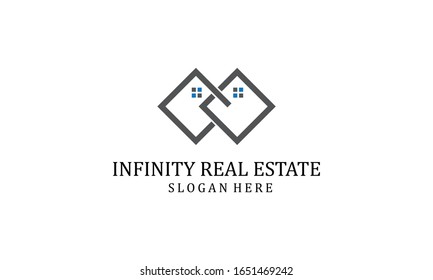 Infinity real estate logo vector design illustration