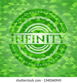 Infinity realistic green mosaic emblem
