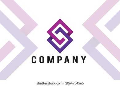infinity rectangle letter S logo design template, usable vector logo design for business, technology, industry, sport, office etc