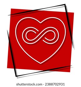 infinity red banner in frame. Vector illustration.